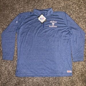 Majestic Heathered Blue Texas Rangers Long Sleeve Quarter-Zip